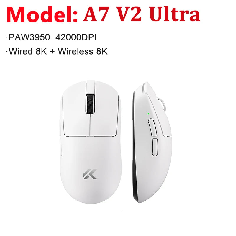 MCHOSE A7 V2 Ultra / Pro Leichte kabellose Gaming-Maus Dual 8000Hz PAW3950 TI 42000DPI für PC-E-Sport-Gamer