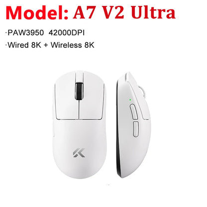 MCHOSE A7 V2 Ultra / Pro Leichte kabellose Gaming-Maus Dual 8000Hz PAW3950 TI 42000DPI für PC-E-Sport-Gamer