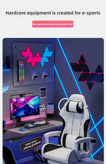 Muška e-sports stolica udobna je za dugotrajno sjedenje, računalna stolica može se nagnuti za opuštanje, naslon