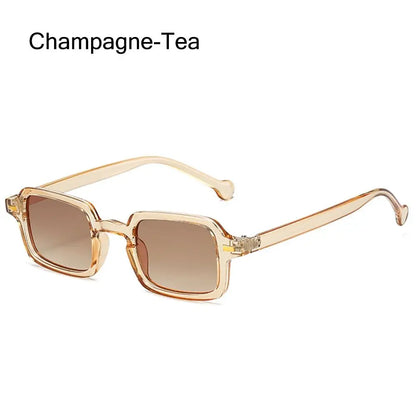 Fashion Square Sunglasses Women New Retro Rivets Decoration Glasses  Men Leopard Blue Sun Glasses Gradient Shades UV400