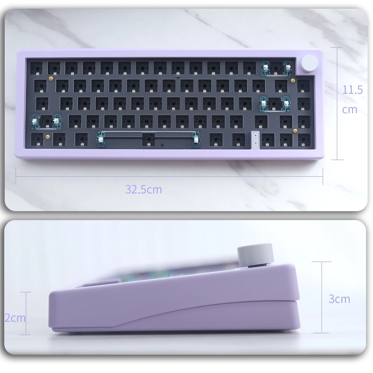 GMK67 65% Gasket Bluetooth 2.4G Wireless Hot-swappable Customized Mechanical Keyboard Kit RGB Backlit