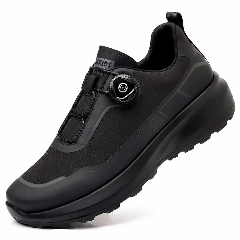 Camping Men's Running Sports Shoes with A Lightweight Comfortable and Versatile Knob Mouth Solid Color Mountaineering Sneakers
