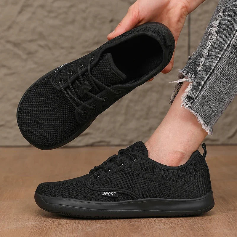 Atmungsaktive Sommer-Flachschuhe für Damen, leichte Mesh-Schuhe, bequeme Wanderschuhe, Herren-Schuhe für breite Füße, weiche Sohle, Freizeitkleidung, Barfuß
