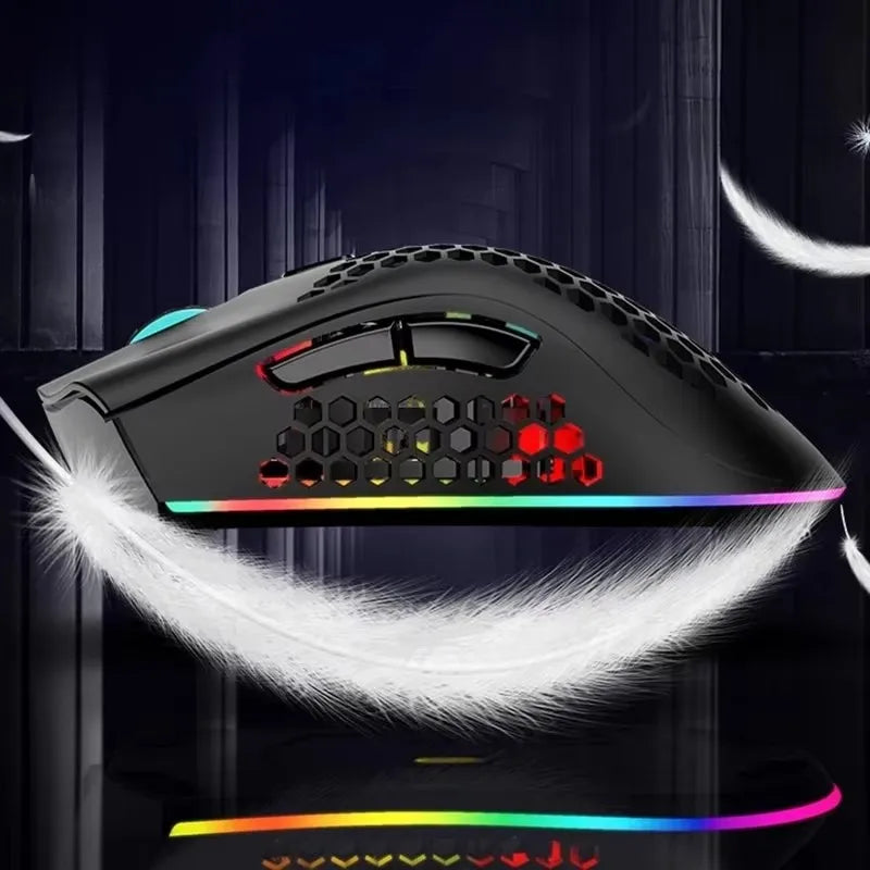 BM600 Rechargeable USB 2.4G Wireless RGB Light Honeycomb Gaming Mouse Desktop PC Computers Notebook Laptop Mice Mause Gamer
