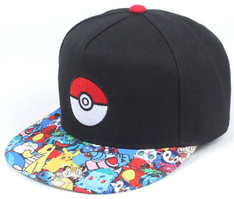 Pokemon Baseball Cap Pikachu Hat Pokemon Cosplay Hip Hop Cap for Girl Boy Children kids Anime Figures Toy Gift Cartoon Hat