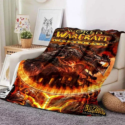 World of Warcraft Art Blanket Flannel Blanket A World of Magic and Limitless Adventure Soft Comfortable Home Travel Blanket