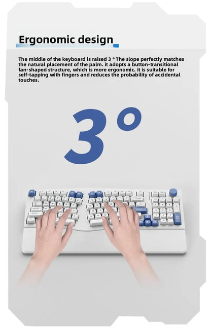 FEKER Alice98pro Mechanical Keyboard Alien Ergonomic 3 ° Slope Hot Swappable RGB with Hand Support Custom Gaming Office Keyboard