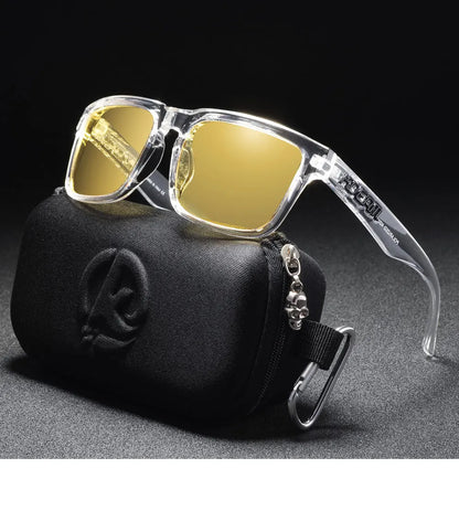 Kdeam 2026 High Quality Polarized Sunglasses for Men Transparent Gray Frame Fashion Unisex Outdoor Luxury Eyeglasses For Couple