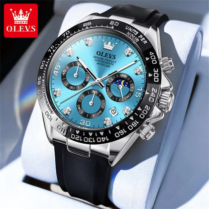 OLEVS Men’s Watch – Luxury quartz watch, water-resistant and luminescent, featuring a chronograph and date display – Men’s sports watch from a leading brand