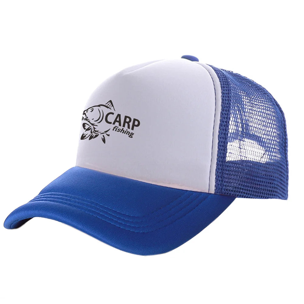 Șepci de camionagiu pentru bărbați cu imprimeu amuzant cu pește crap, șapcă de baseball pentru pescuit, șepci unisex din plasă pentru vară, model MZ-169