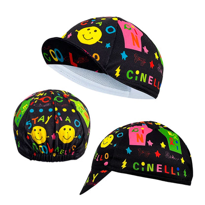 New cycling cap, polyester sweat absorption, fashion trend, unisex, graffiti