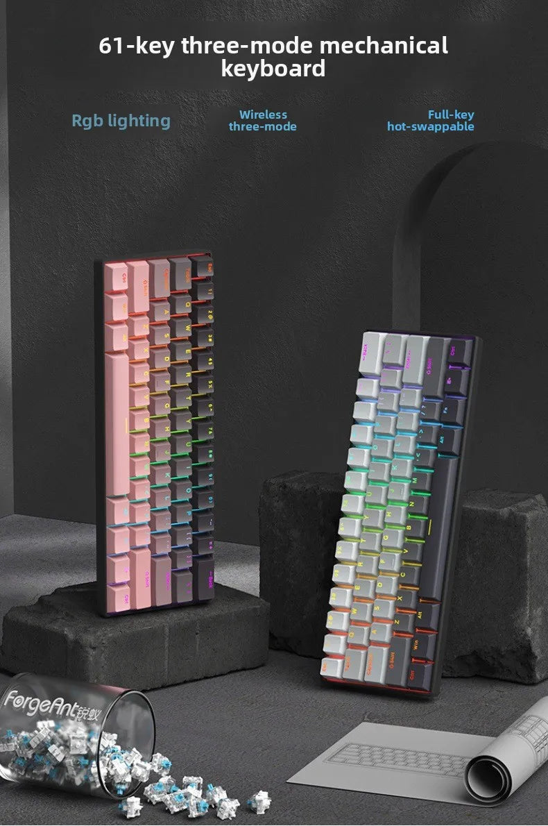 Keyboard Bluetooth Wireless Mechanical keyboards rgb Gamer teclado para tablet mecanico 60% ipad Backlit Mini usb key board
