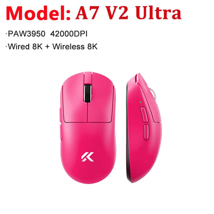 MCHOSE A7 V2 Ultra / Pro Leichte kabellose Gaming-Maus Dual 8000Hz PAW3950 TI 42000DPI für PC-E-Sport-Gamer