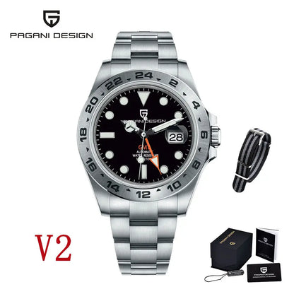 Pagani Design 2026 New Men's Automatic Mechanical Watch Gmt Sapphire Stainless Steel Waterproof 10Bar Luminous Bwg-9 Reloj Hombr