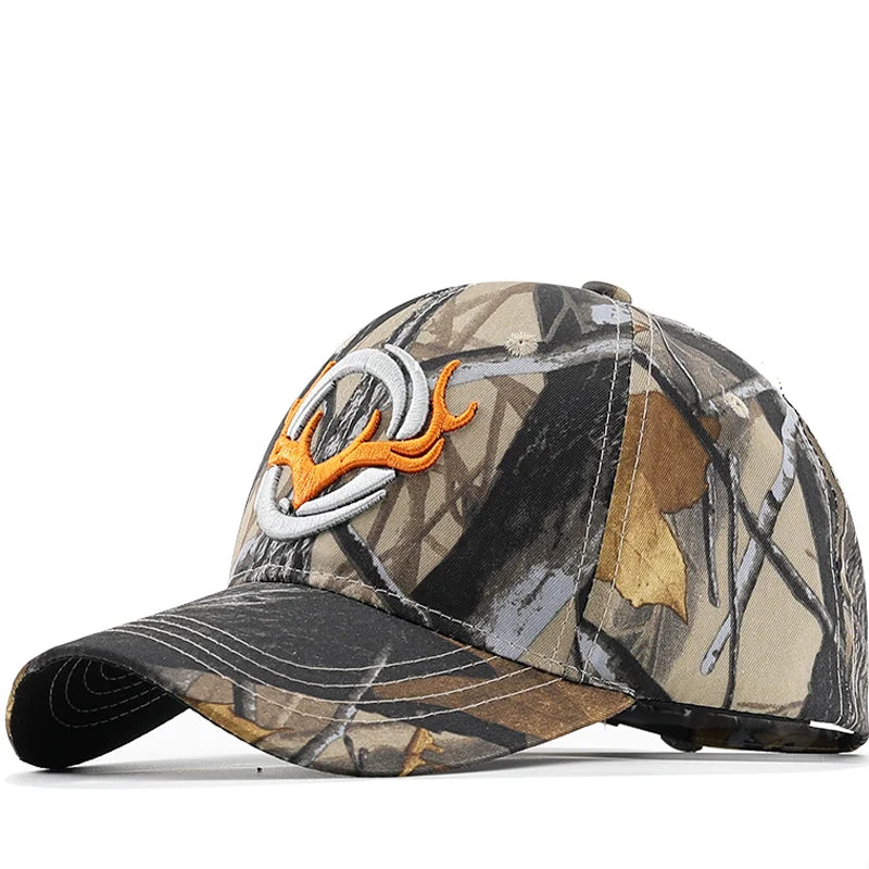 Antler Element Camouflage Baseball Cap, With Embroidery, Unlock New Experience of Outdoor Trendy Outfit