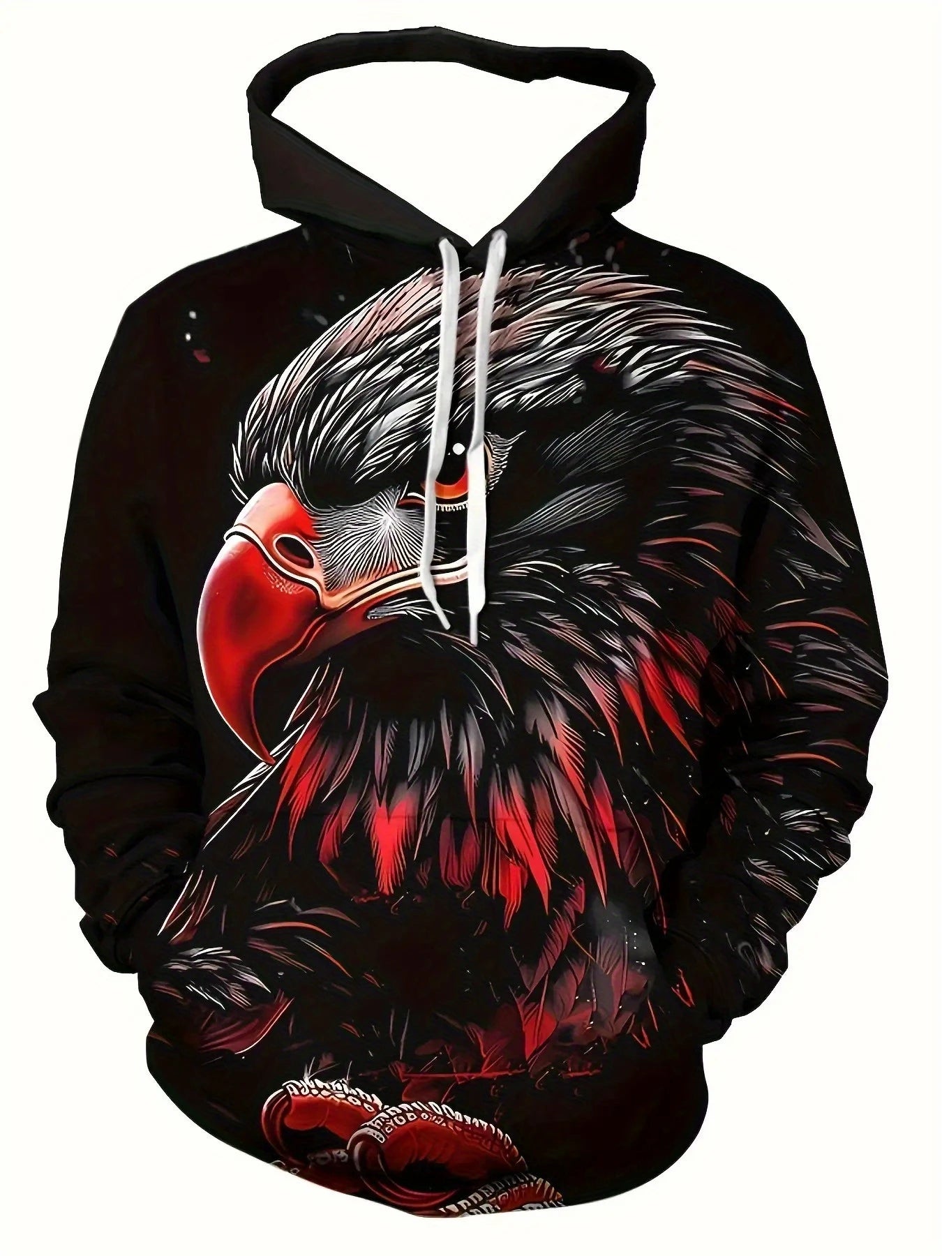 Sweatshirt com Capuz Masculina Cool Eagle Fashion 2025, Edição 3D Impressa, Tendência American Eagle, Sportswear Casual Unissexo para Homem e Criança