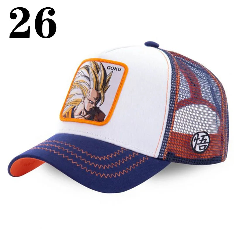 Dragon Ball Anime Character Printed Baseball Cap For Men And Women Hip Hop Hat Truck Driver Mesh Hat Summer Outdoor Sunshade