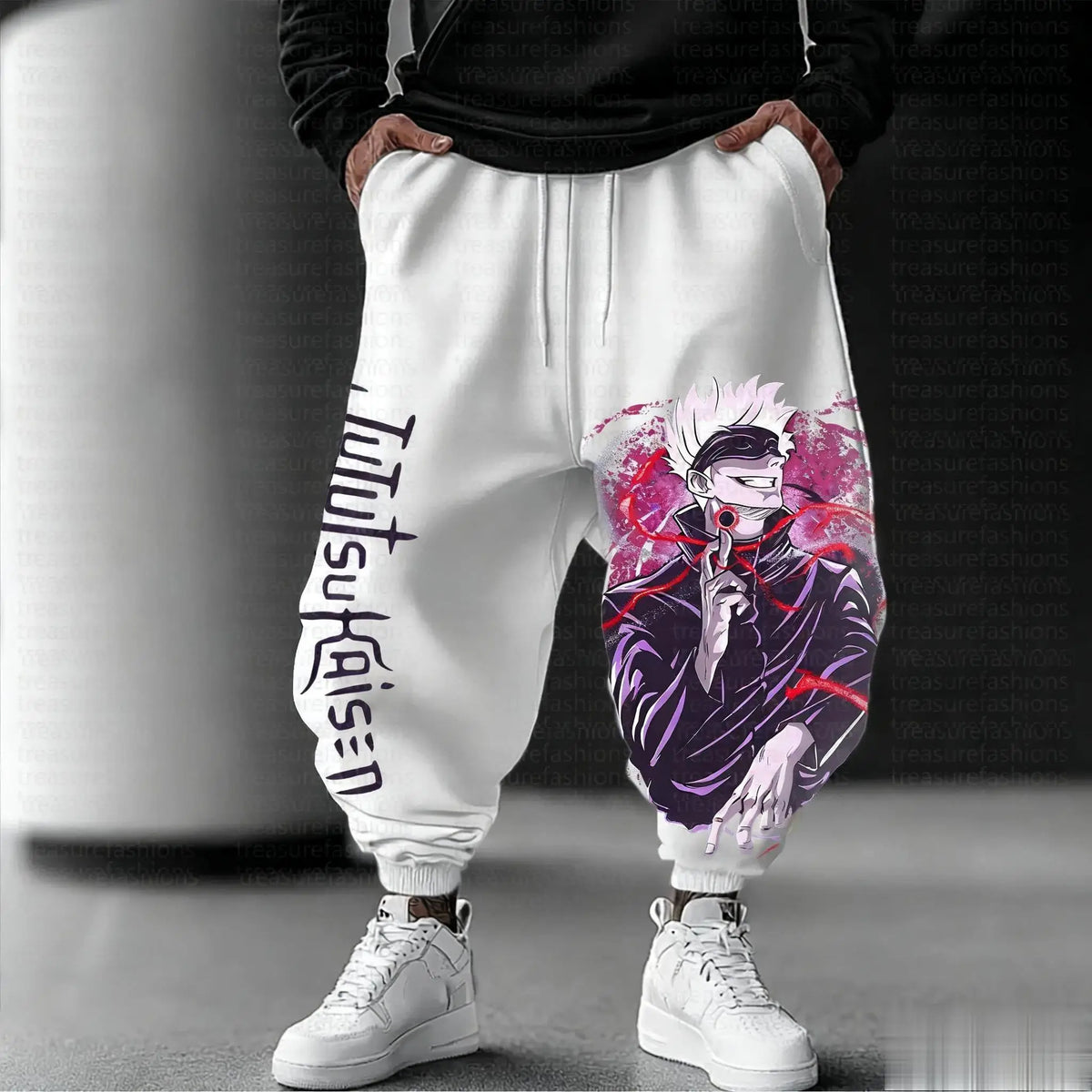 Jujutsu Kaisen Ανδρικά παντελόνια τζόκινγκ, φαρδιά, casual, φόρμες, με ιαπωνικό anime print, streetwear, γραφικά, παντελόνια hip hop, ρούχα Y2K