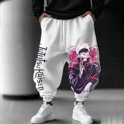 Jujutsu Kaisen Ανδρικά παντελόνια τζόκινγκ, φαρδιά, casual, φόρμες, με ιαπωνικό anime print, streetwear, γραφικά, παντελόνια hip hop, ρούχα Y2K