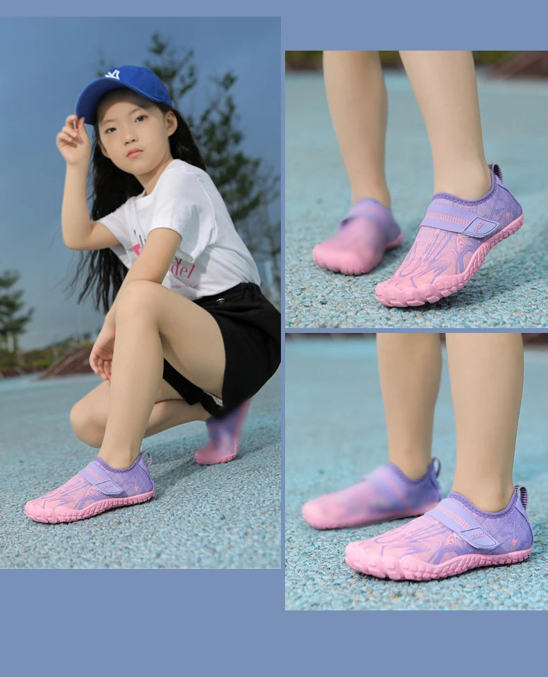 NOWE dziecięce buty plażowe do szybkiego nurkowania dla chłopców i dziewczynek Qianjiang, buty do pływania, buty na podłogę do fitnessu w pomieszczeniach, buty łazienkowe 29-38#