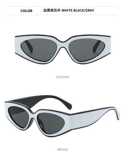 Steampunk Cat Eye Sunglasses Women Men Black-white Frames Trendy Sun Glasses Fashion Retro Vintage Accessories Shades Eyewear