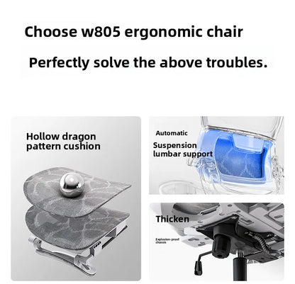 Ergonomic Office Chair Recliner Computer Chair with Adjustable Height, Swivel Gaming Chair, Lumbar Support, Comfortable E-Sports Chair