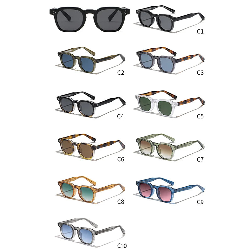 HBK Fashion Retro Men Sunglasses Classic Square Frame  Design Sun Glasses Women Outdoor Travel Party Business Festival Gift