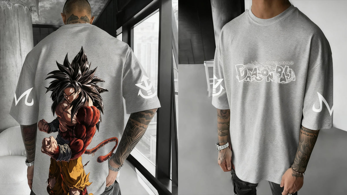 T-shirt Dragon Ball Anime Super Saiyan 4 : t-shirt d'été pour homme et femme, style urbain, ample, décontracté, polyvalent, vêtements assortis parent-enfant