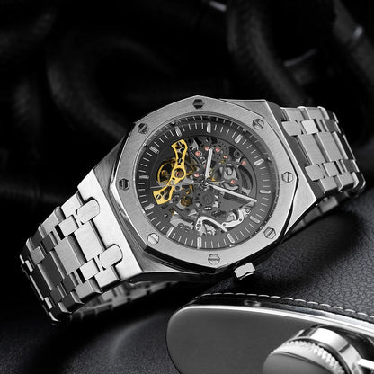 Classic Automatic Mechanical Luxury Watch MenTop Brand Stainless Steel Watches Luminous Waterproof Watch for Men Feice Skeleton