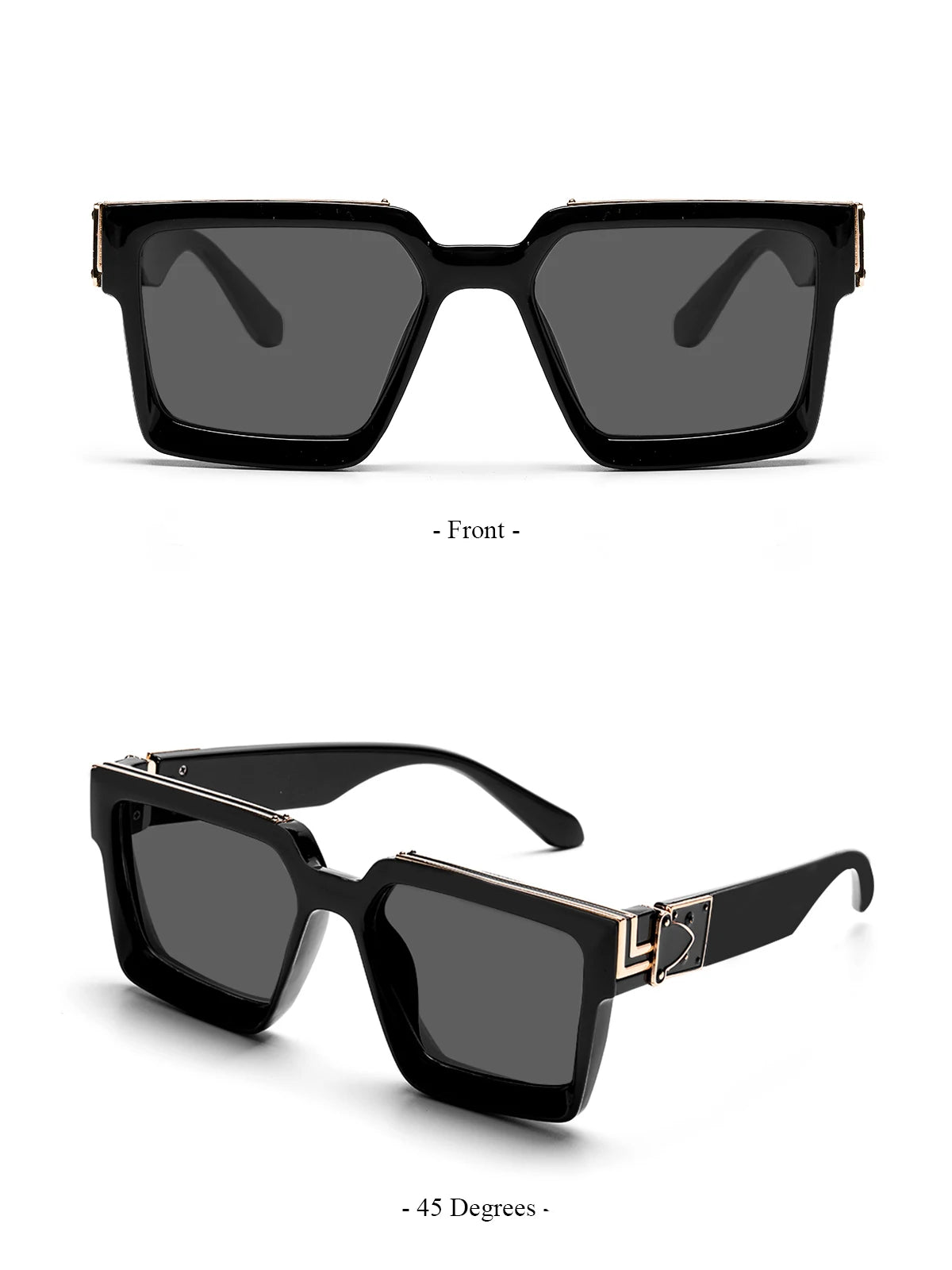 Ruiao Retro Black Millionaire Shades Luxury Sunglasses 2026 For Men Designer Famous Brand Square Sun Glasses Man Women Sunglass