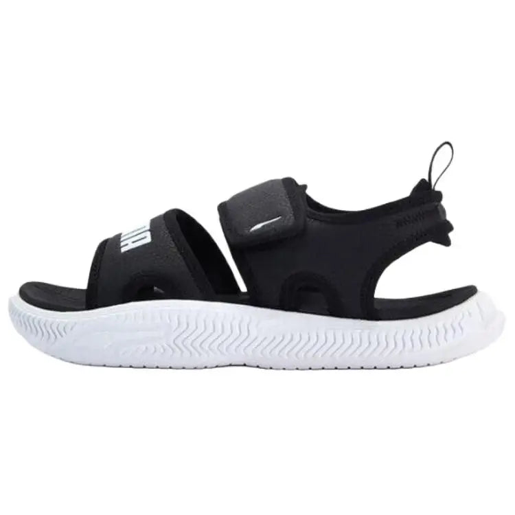 Sandales PUMA Softride Pro 24, confortables et légères, idéales pour la plage, couleur noire et blanche, 395429-07.