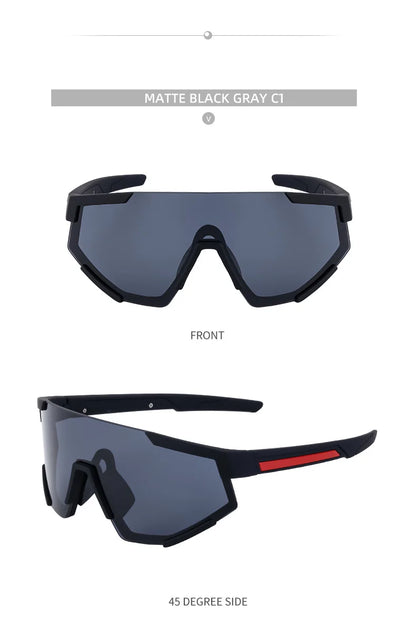 Sports Once-piece Shield Sunglasses Women Men 2026 Luxury Brand Designer Outdoor Cycling Steampunk Sun Glasses For Male Eyewear