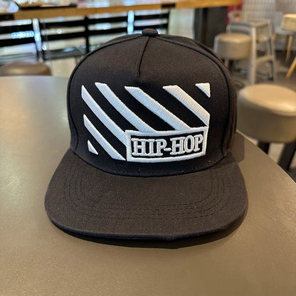 Baseballcap mit flachem Schirm, Buchstabenstickerei für Herren, vielseitig kombinierbar, Damen-Sommer-Hip-Hop-Hut, Outdoor-Sonnenschutz, verstellbare Schirmmütze