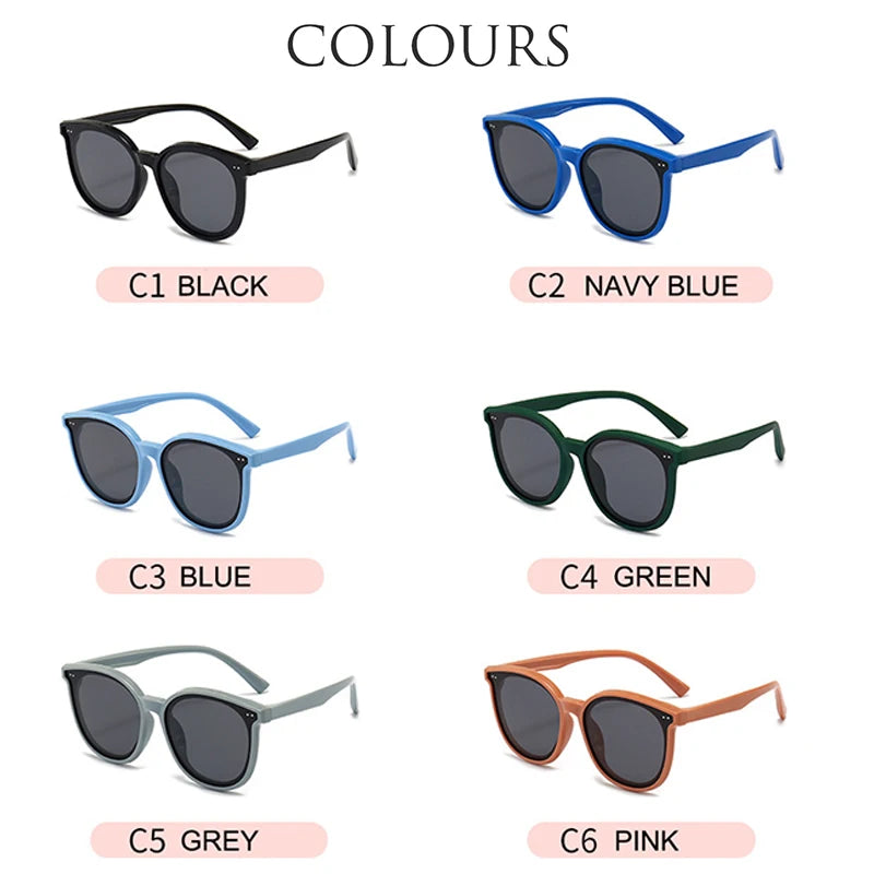 3-12 Years Kids Polarized Sunglasses Boys' Cool Girls Soft TPEE Frame Cat Eye Design Fashion Sun UV400 Protection Oval Glasses