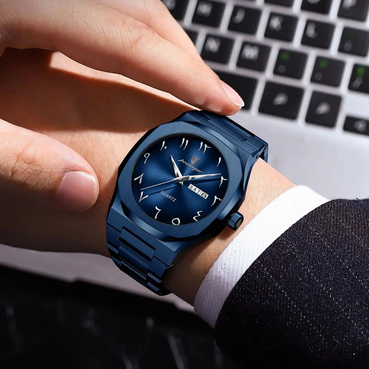 Reloj POEDAGAR de lujo para hombre, de cuarzo, resistente al agua, de acero inoxidable, reloj masculino con fecha y día de la semana, relojes de negocios para hombre, Reloj Hombre