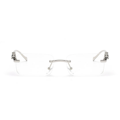 Ruiao rimless sunglasses UV400 fashion square metal glasses for men women designer man's brand sun glasses shades for outdoor