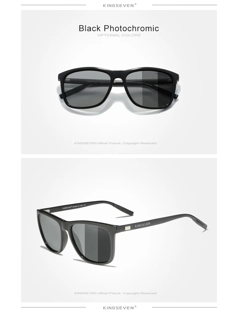 KINGSEVEN Aluminum Frame Sunglasses Men Polarized Photochromic Sun glasses Women's Glasses Accessories Driving Sunglasses