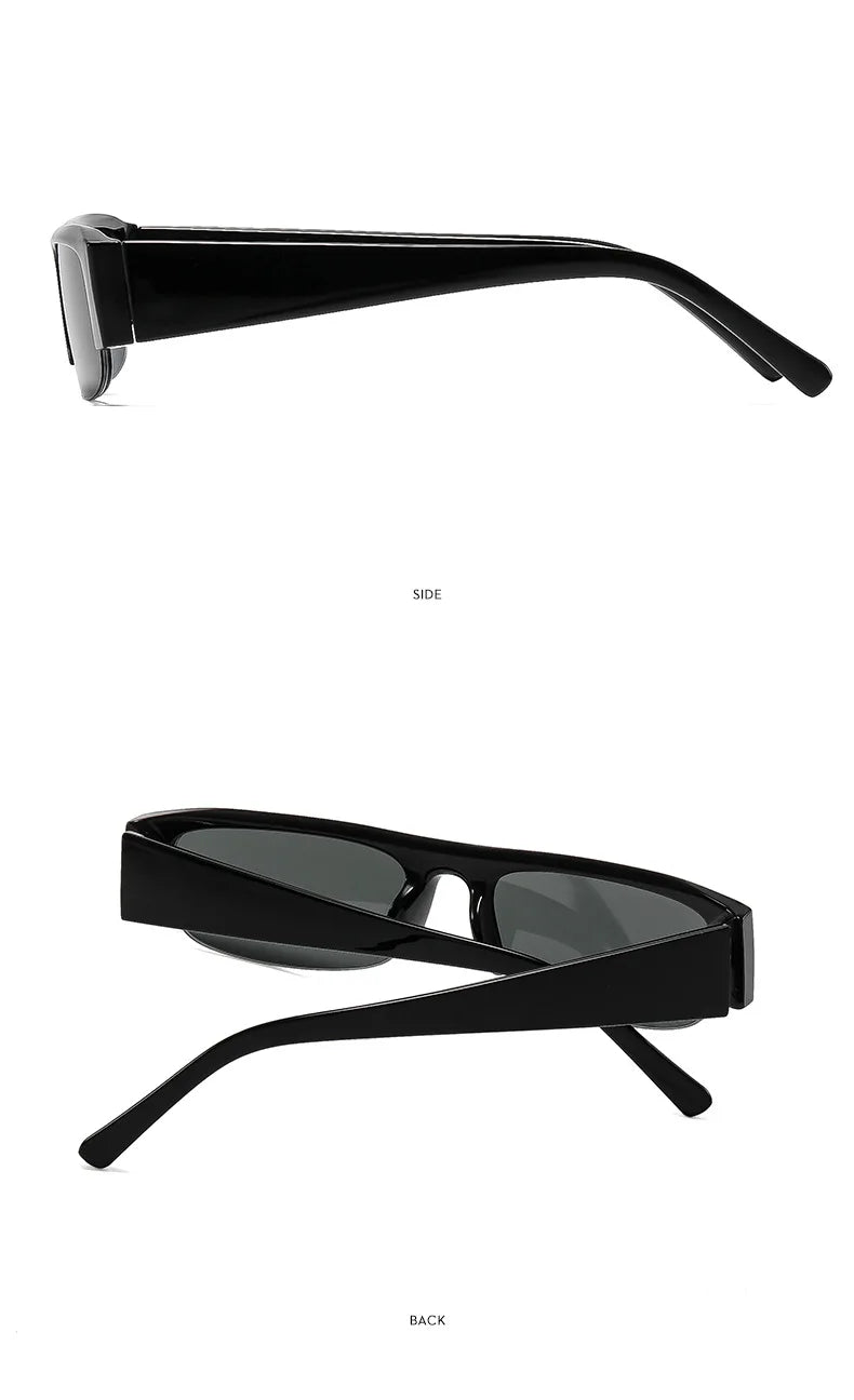 vintage small rectangle half frame black sunglasses for new fashion leopard gradient sun glasses ladies trendy driving eyewear