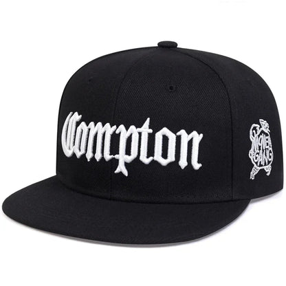 Cappellini unisex Compton con ricamo in stile hip-hop, per primavera e autunno, da esterno, regolabili, sportivi, casual, da baseball, con protezione solare