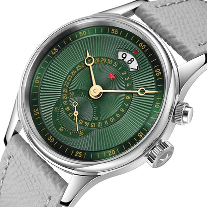 Red Star 40mm Premium Men's Watch with Seagull ST1716 Movement 3ATM Waterproof Calendar Automatic Mechanical Watch for Men