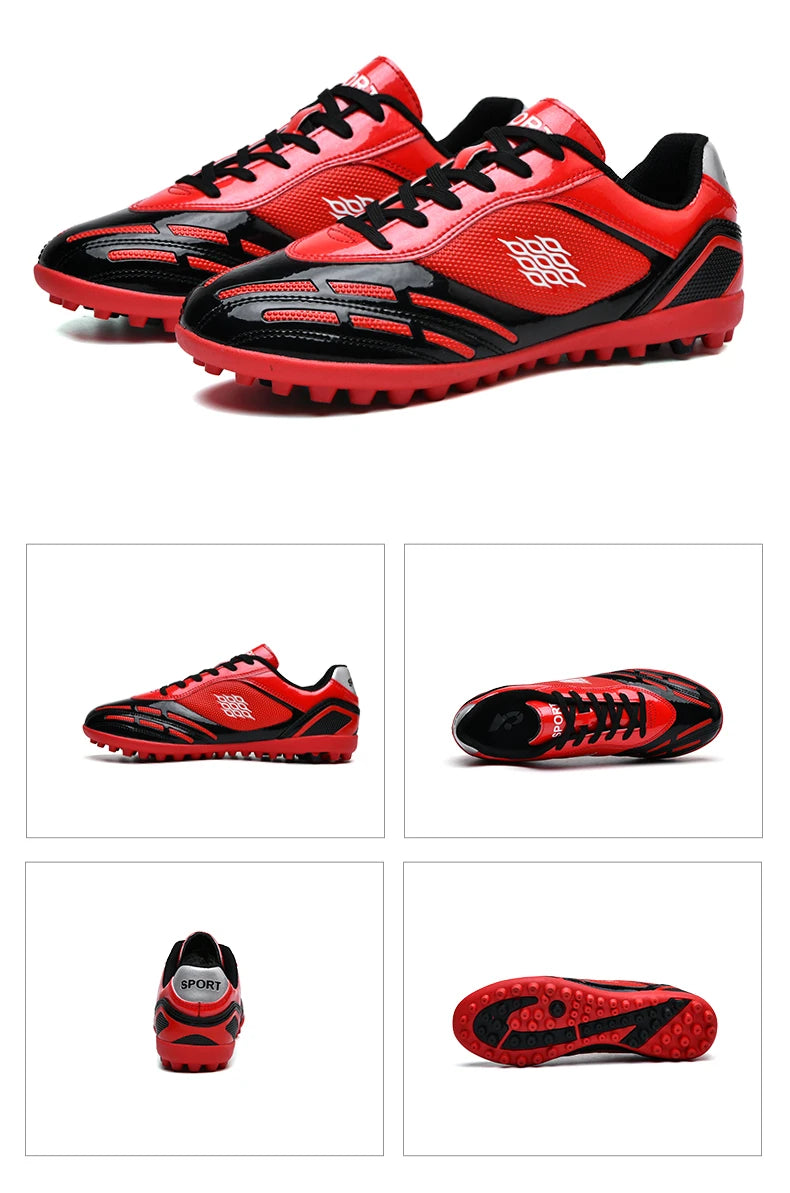 Chaussures de Football pour hommes, bottes de Football sur gazon, clous de sol fermes, baskets antidérapantes pour garçons, baskets originales d'entraînement sur le terrain en plein air