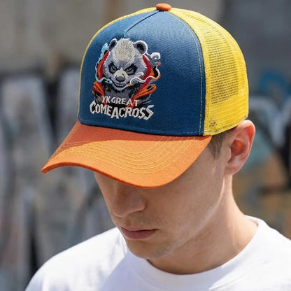 New Style Unisex Cool Panda Embroidered Baseball Cap Chic Trucker Hats For Men Women Breathable Streetwear Summer Outdoor Hat