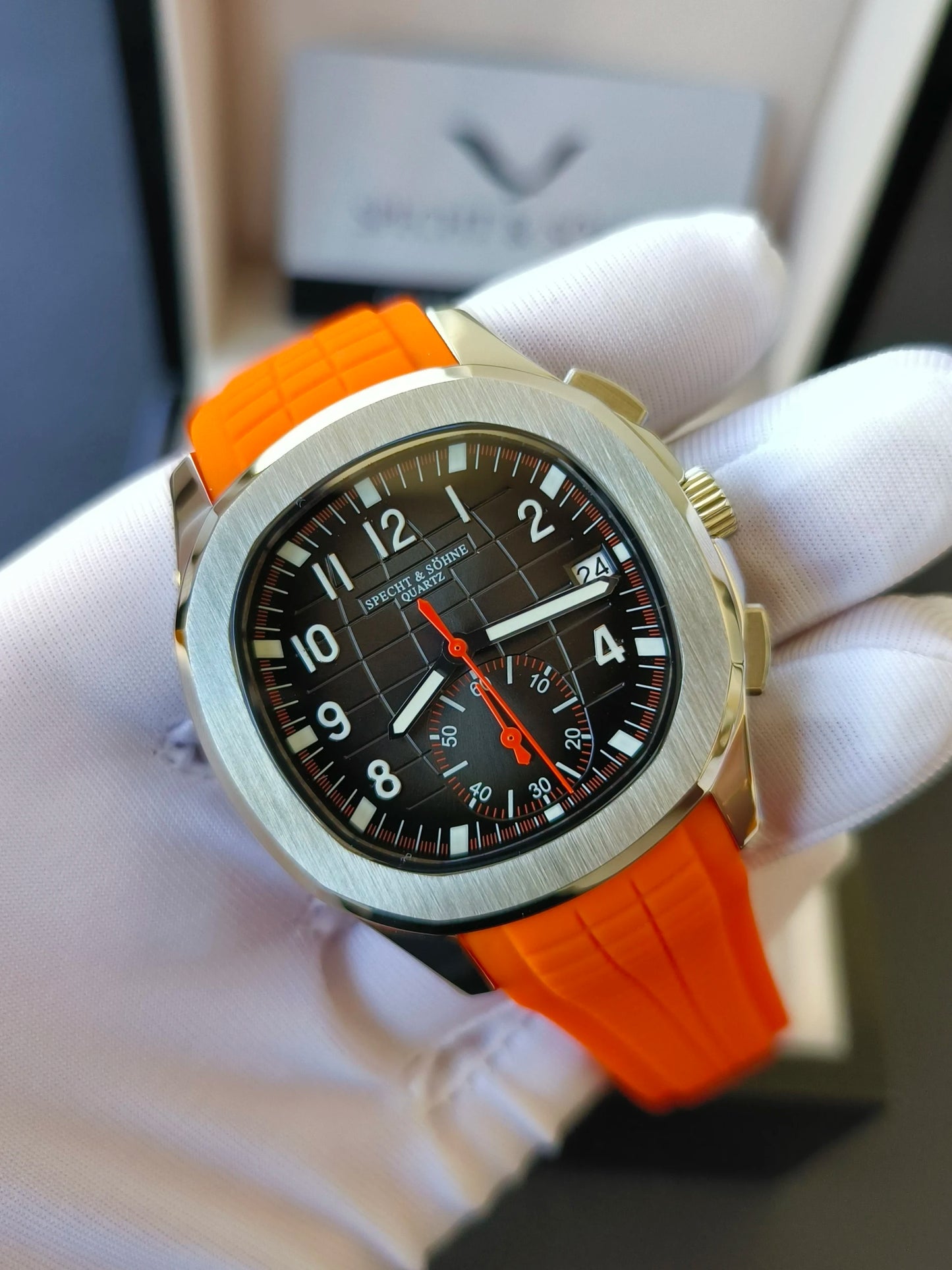 2026 New Specht&Sohne Men's Watches Quartz Watch Top Brand Luxury Chronograph Sport Rubber Luminous 5Bar Waterproof Men's Watch