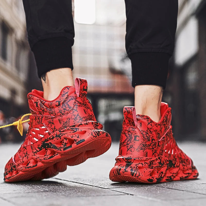 Men Sports Shoes Soft Sole Anti Slip Wear-resistant Rebound New Leather Breathable Comfort Fashion Lace Up Outdoor Running Shoes