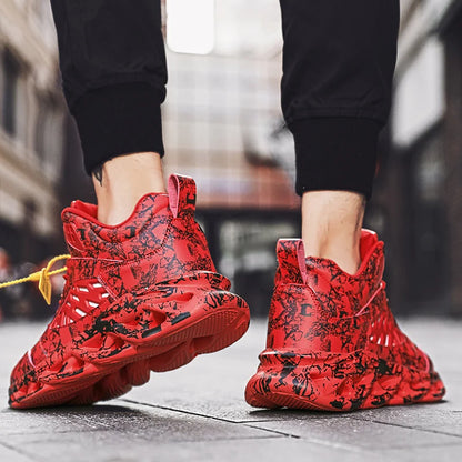 Men Sports Shoes Soft Sole Anti Slip Wear-resistant Rebound New Leather Breathable Comfort Fashion Lace Up Outdoor Running Shoes