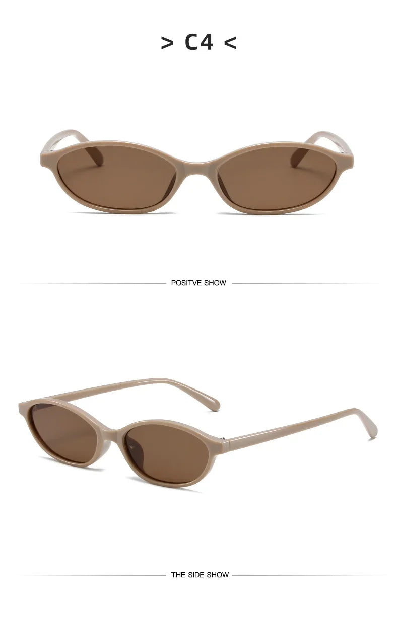 New Fashion Leopard Cat Eye Oval Women's Sunglasses Sunscreen Sun Glasses Female Retro Colorful Eyeglass UV Shade Glasses