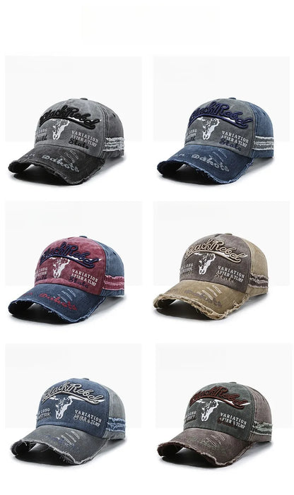 Nuovo cappellino da baseball da uomo in cotone lavato, stile retrò, per tutte le stagioni, cappello sportivo da outdoor da uomo, accessorio maschile