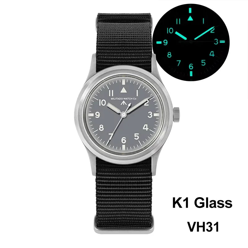 Militado ML14 Limited Edition Quartz Watch VH31 Sweep Second Quartz Movement Watch Sapphire Crystal BGW9 C3 Luminous Men's Watch