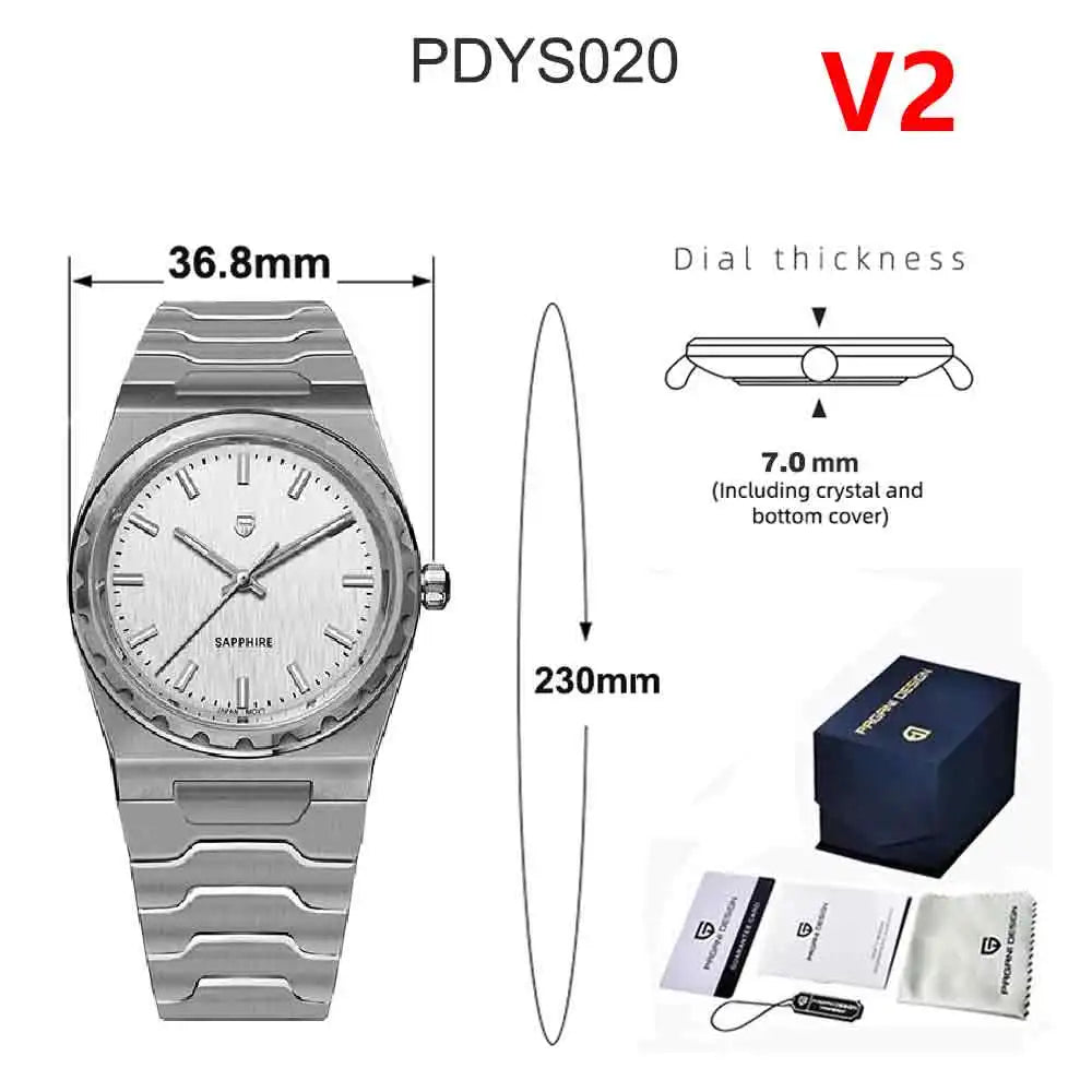 PAGANI DESIGN 2026 New 7mm Fashion Men's V2 Quartz Watch 10Bar Waterproof Stainless Steel Sapphire C3 reloj hombre Watches male