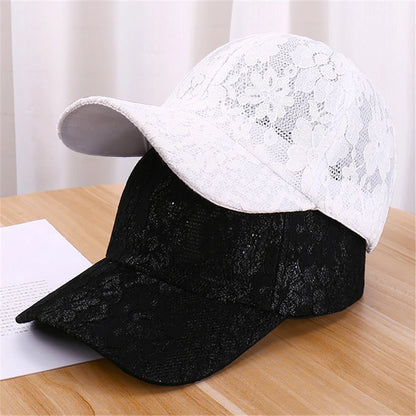 Princess Style Lace Embroidery Mesh Flower Spring and Summer Women Baseball Caps Breathable Lady Snapback Hats Young Girl  BQ091